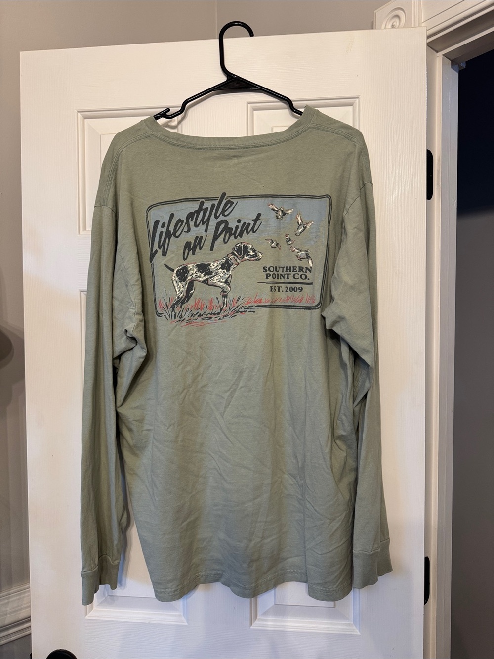 Southern Point Co. Men's Long Sleeve Graphic Tee in Sage Green